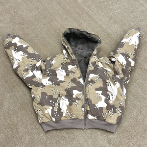 Hersteller Custom Hoddie Hombre Dtg Gedruckt 420 GSM Baumwolle Französisch Terry Zip up Camouflage <span class=keywords><strong>Camo</strong></span> Acid Wash Distressed Hoodie Herren - Product Image 3