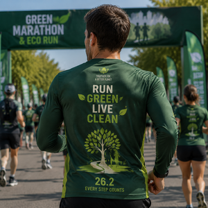 Camiseta de Running Ecológica Personalizada, Poliéster Reciclado, Sublimación, Maratón, Carrera, Evento, Secado Rápido, Club de Running, Manga Larga - Product Image 2