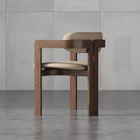 Chaise de salle à manger en bois massif de style nordique BST, tabouret individuel moderne avec accoudoirs, panneau MDF léger et robuste pour hôtel et salon