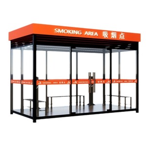 Refugio para Fumadores de Acero, Diseño Industrial Resistente al Agua para Uso Público en Exteriores - Product Image 1