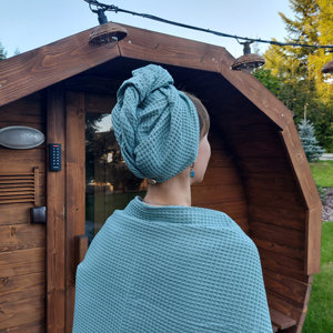 100% Cotton màu sắc khác nhau Waffle Tóc Turban tóc khăn Waffle tắm tóc bọc - Product Image 3