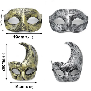 Máscara Vintage de Príncipe para Disfraces, Máscara Antigua de Cobre Plateado con Ojos, Corona Retro de Plástico, Máscaras de Disfraces de Halloween - Product Image 6