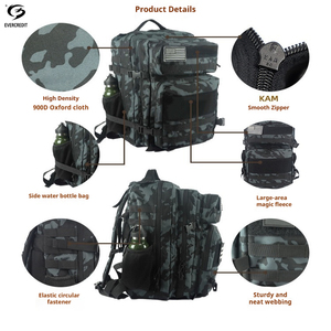 Zaino Tattico <span class=keywords><strong>Wolf</strong></span> <span class=keywords><strong>Pack</strong></span> 45L con Velcro, Impermeabile, per Sport e Escursionismo, con Patch Ricamati, Molle System, per Palestra - Product Image 3
