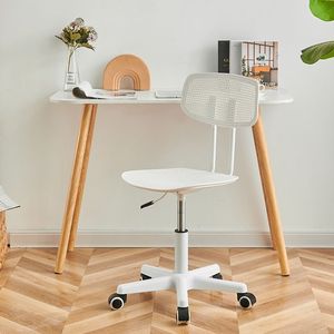 Chaise de bureau moderne minimaliste, réglable en hauteur, pivotante avec roulettes, sans accoudoirs, inclinable, pour la maison, le bureau, l'étude, la chambre à coucher - Product Image 3