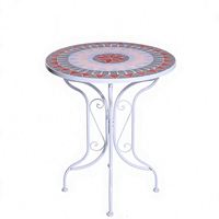 Ensemble de table et chaises de balcon en fer de style européen, trois pièces, pour cour extérieure, table et chaises de thé en mosaïque pour le loisir