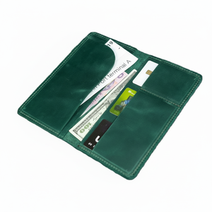 Venta al por mayor de fábrica, tarjetero de lujo de estilo Vintage para mujer, monedero de cuero minimalista personalizado, antirrobo, largo abierto para mujer de la LWM-0012 - Product Image 1