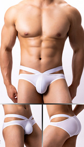 Slip da bagno sexy da <span class=keywords><strong>uomo</strong></span> traspiranti con doppio elastico, dettagli in oro rosa e tasca frontale che accentua la vestibilità a V - Product Image 3