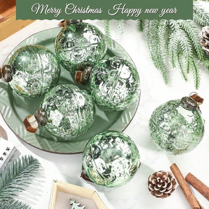 Adornos Navideños de Cristal Mercurizado Vintage, Bolas Colgantes para Decoración de Árboles de Navidad - Product Image 4