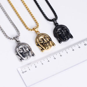 Pendentif <span class=keywords><strong>bouddha</strong></span> en acier inoxydable pour hommes personnalisé en usine amulette plaqué or 18 carats bijoux religieux Type bouddhisme - Product Image 6