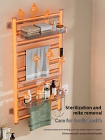 ELOILO Chauffe-serviettes électrique mural en acier inoxydable noir avec minuterie intégrée, raccordement direct, pliable, double usage, pour hôtel et salle de bain