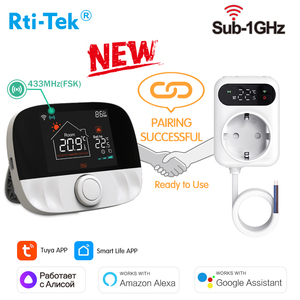 <span class=keywords><strong>Thermostat</strong></span> intelligent Tuya pour maison connectée, moderne, de bureau, RF, Wi-Fi, sans fil, mural, pour chaudière à <span class=keywords><strong>gaz</strong></span>, chauffage au sol, prise WiFi, récepteur - Product Image 4