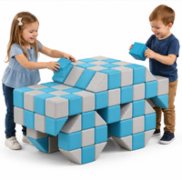 Ensemble de blocs de construction magnétiques en tissu pour voiture, pour jeu intérieur/extérieur, usage public et domestique, parc d'attractions, jardin, 186 pièces