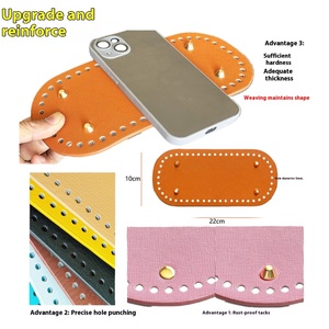 Base de Cuero Ovalada para Bolsos Tejidos a Mano, Resistente al Agua, con Fondo Rígido, Venta al por Mayor de Fábrica, DIY - Product Image 4