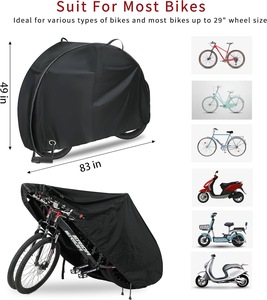 Housse de vélo robuste OEM, imperméable, avec trou pour cadenas, en tissu Oxford résistant, pour extérieur, protection contre la pluie, le soleil et les UV, housse de rangement pour vélo - Product Image 2