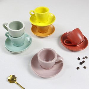 Tazza da Espresso in Porcellana dal Design <span class=keywords><strong>Semplice</strong></span> con Piattino per Uso Quotidiano e Occasioni Speciali in Ambienti Moderni e Arredamento da Caffetteria - Product Image 1