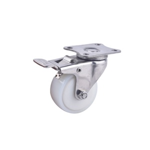 O rodízio do aço inoxidável 304 roda o nylon branco 1.5/2 polegadas freio/universal/direcional - Product Image 1