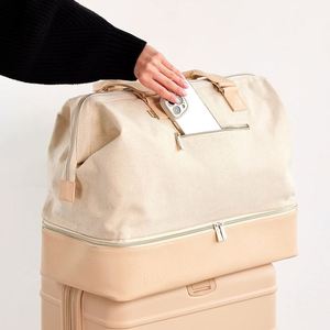 Free Sample Custom Logo Waterproof Canvas Travel Sports Gym Tote <b>Overnight</b> Weekend Duffle <b>Bag</b> With Compartment - Product Image 5