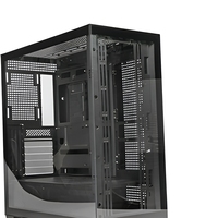 Boîtier de PC de jeu noir de taille moyenne ATX Micro-ATX avec panneau latéral en verre trempé, ports USB et audio sur le devant