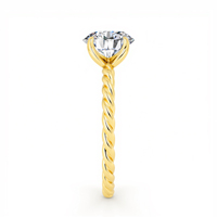 Fournitures de fabrication de bijoux en or Texture de corde de bouton en argent sterling 925 14K rempli d'or Bague de fiançailles 1ct Moissanite Femme
