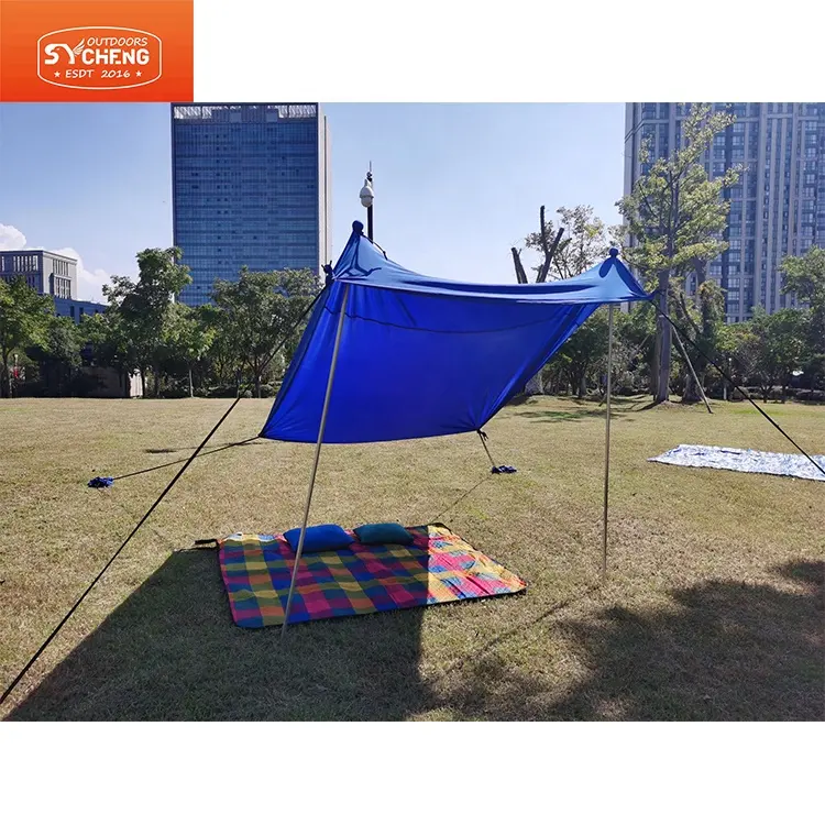 Carpa de playa para acampar al aire libre, sombrilla, sombrilla, toldo portátil plegable, carpa de playa portátil, refugio para el sol, logotipo personalizado