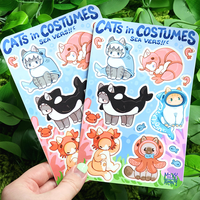 Feuilles d'autocollants personnalisés imperméables pour agenda, découpés à la forme, décoratifs, animaux adorables, colorés, découpés à la matrice