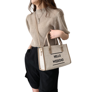 2025 vente chaude nouvelle mode femme sacs à main dames toile sacs fourre-tout grande femme sacs à bandoulière avec lettre en gros - Product Image 3