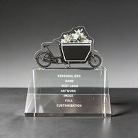 Plaque en cristal personnalisée Neelpure 186382 avec motif de vélo cargo et texte pour ornement de bureau unique