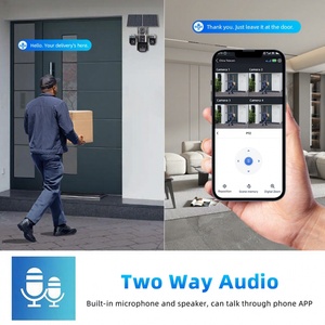 Caméra de surveillance solaire extérieure PTZ IP 4G à quatre objectifs avec carte SIM, 10K, 4 écrans, WiFi, suivi automatique, sans fil, Hieasy - Product Image 4