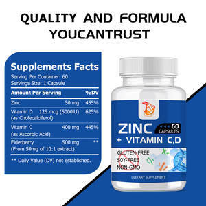 Cápsulas de Zinc, Vitamina C y D al por Mayor de Fábrica con Vitamina C y Saúco, Suplementos Dietéticos para la Función Inmunológica - Product Image 4