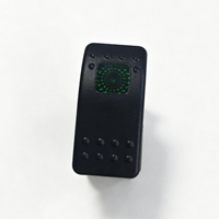 Interrupteur marin à bascule étanche noir 10A 24V / 20A 12V DC SPST 3 broches avec LED et durée de vie mécanique de 50 000 cycles