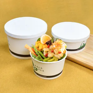 Sunzza wholesale custom 500/650/700/1100 ml take out food packing container noodle disposable paper cup kraft bowl