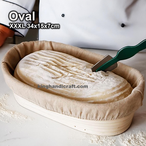 Cesta de fermentación de masa madre Banneton premium hecha a mano, Brotform de ratán de 8, 9 y 10 pulgadas con cubierta de algodón y lino - Product Image 6