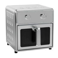 Horno Freidora de Aire Digital de Acero Inoxidable Premium de 8L, 1700W, Puerta de Cristal Completa, 12 Preajustes, Antiadherente PTFE