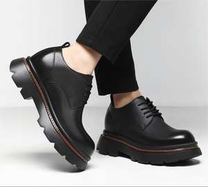Zapatos Elevadores Invisibles para Hombre, Directo de Fábrica, de Cuero Negro, Ligeros, Aumentan <span class=keywords><strong>4</strong></span> Pulgadas, Zapatos de Vestir - Product Image 5