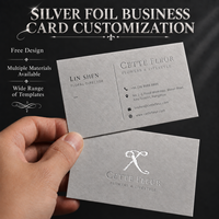 Cartes de visite publicitaires personnalisées, design sur mesure, papier coton avec dorure argentée, impression de luxe, entreprise, cartes de visite personnalisées, logo personnalisé