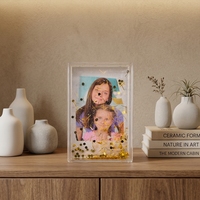 Marco de Fotos Acrílico Instax Mini de 2*3 Pulgadas Personalizado al por Mayor de Fábrica con Líquido de Agua con Purpurina Flotante