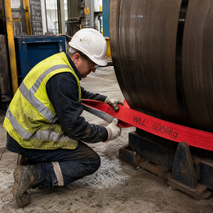 Promotion : <span class=keywords><strong>Élingue</strong></span> plate robuste en polyester rouge <span class=keywords><strong>5T</strong></span> avec œillets souples, rapport de levage 7:1 - Product Image 5