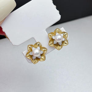 ถาดเปล่าสำหรับทำเครื่องประดับมุก DIY เงินแท้ S925 ยี่ห้อ WENCHI สำหรับมุกทรงกลมแบนขนาด 4-6 มม. รูปดอกไม้เล็ก รุ่น 11364 ผลิตในจีน - Product Image 3