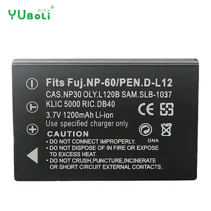 3.7V 1200Mah NP-60 FNP60 NP60 Np 60 Camera Li-Ion Batterij Voor Fujifilm NP-60 Kodak KLIC-5000 Samsung SLB-1137