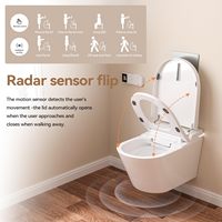 WC intelligent mural électrique avec siège chauffant, cuvette monobloc, pour salle de bain résidentielle haut de gamme