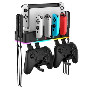 New Trend RGB Wall Mount with Joy-con Charger <strong>Holder</strong> for <strong>Nin</strong> Tendo Switch /oled Pro Controller Stand 10 Card Slots Brackter - Product Image 2