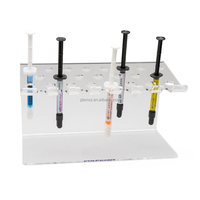 Support de seringues en plastique à 7 emplacements, étui de rangement pour flux, support de seringues en acrylique miroir doré, organisateur de seringues et injecteurs en acrylique
