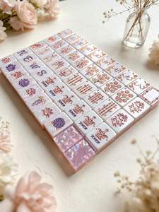Nuovo Arrivo Set Mahjong Americano Moderno con Tessere Oh My Mahjong e Dettagli Diamantati Scintillanti in Melamina, Adatto per Tavolo da Mahjong Domestico - Product Image 4
