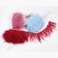 Frange de plumes d'autruche teintées en gros pour robes de fête, de carnaval, de danse et accessoires vestimentaires