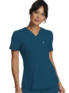 Women's V-Neck Scrub Set Short Sleeve Cotton Blend Breathable Scrubs with Needle Detection Hospital Nurse Uniform <b>Top</b> & Trousers - Product Image 1