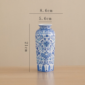 Vintage Style Blue White Ceramic Vase With Premium Feel for Living Room <b>Dining</b> <b>Table</b> Dried Fresh Flower Display - Product Image 5