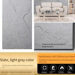 Revestimiento de Pared Exterior de 3mm, Piedra Flexible Impermeable, Reemplazo de <span class=keywords><strong>Pizarra</strong></span> Natural para Revestimiento de Paredes Exteriores, Servicio OEM Ofrecido - Product Image 1