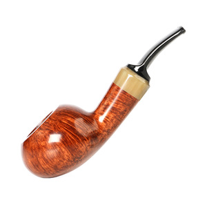 MUXIANG Briar Wood Tobacco Pipe Bent Type 9mm Smooth Finish Medium Size Smoking Pipe - Product Image 4