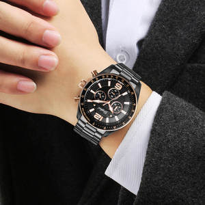 Luxury Fashion GFL-Z1120-2 Deep Press Pattern Functional Dial Custom Own Brand VD54 Quartz <b>Watches</b> Stainless steel <b>case</b> - Product Image 6