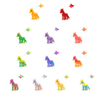 Juguetes de Animales Lindos de Unicornio Ángel Impresos en 3D de Vidrio para Regalo de Maternidad, Adornos y Juego